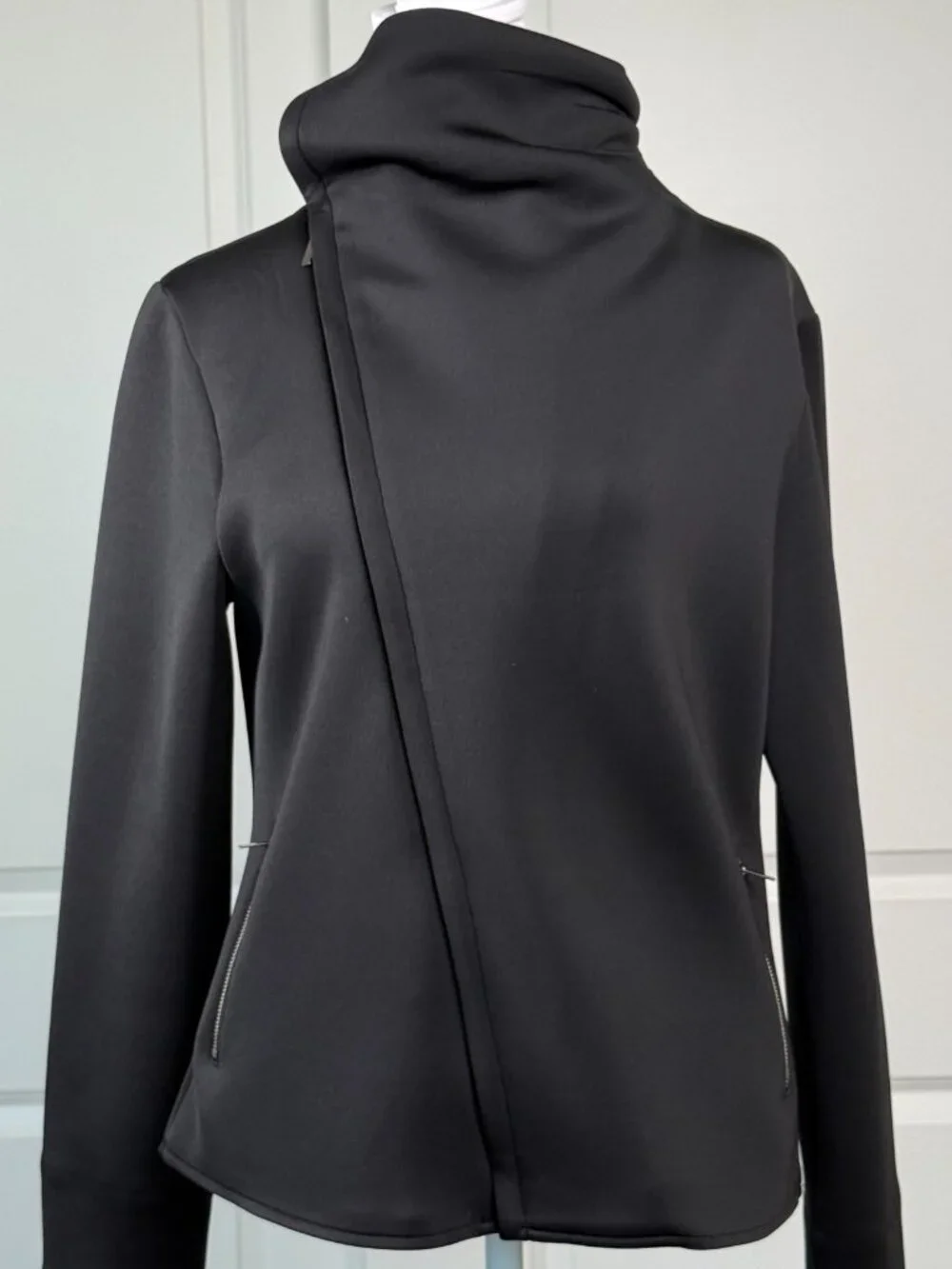ADAY Up in the Air Lightweight Asymmetrical Zip Jacket, Black, Medium